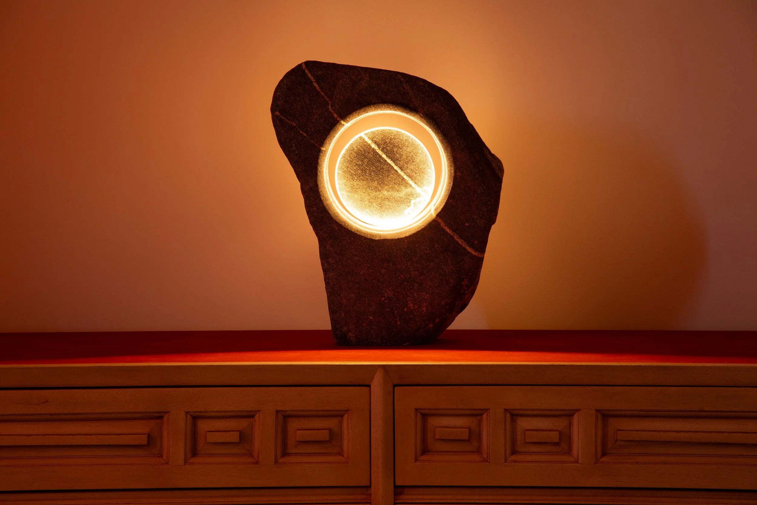Rock Lamp Sculptures by James Lostlen | Unique Stone Lighting